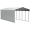 Arrow Storage Products Galvanized Steel Carport, W/ 1-Sided Enclosure, Compact Car Metal Carport Kit, 12'x29'x9', Eggshell CPH122909ECL1 - alternate 1